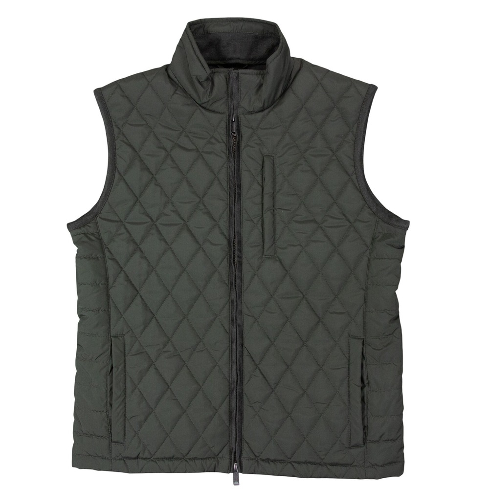 Hackett London Mens S Padded Quilted Vest‎ Green Full Zip Channel Gilet HM402814